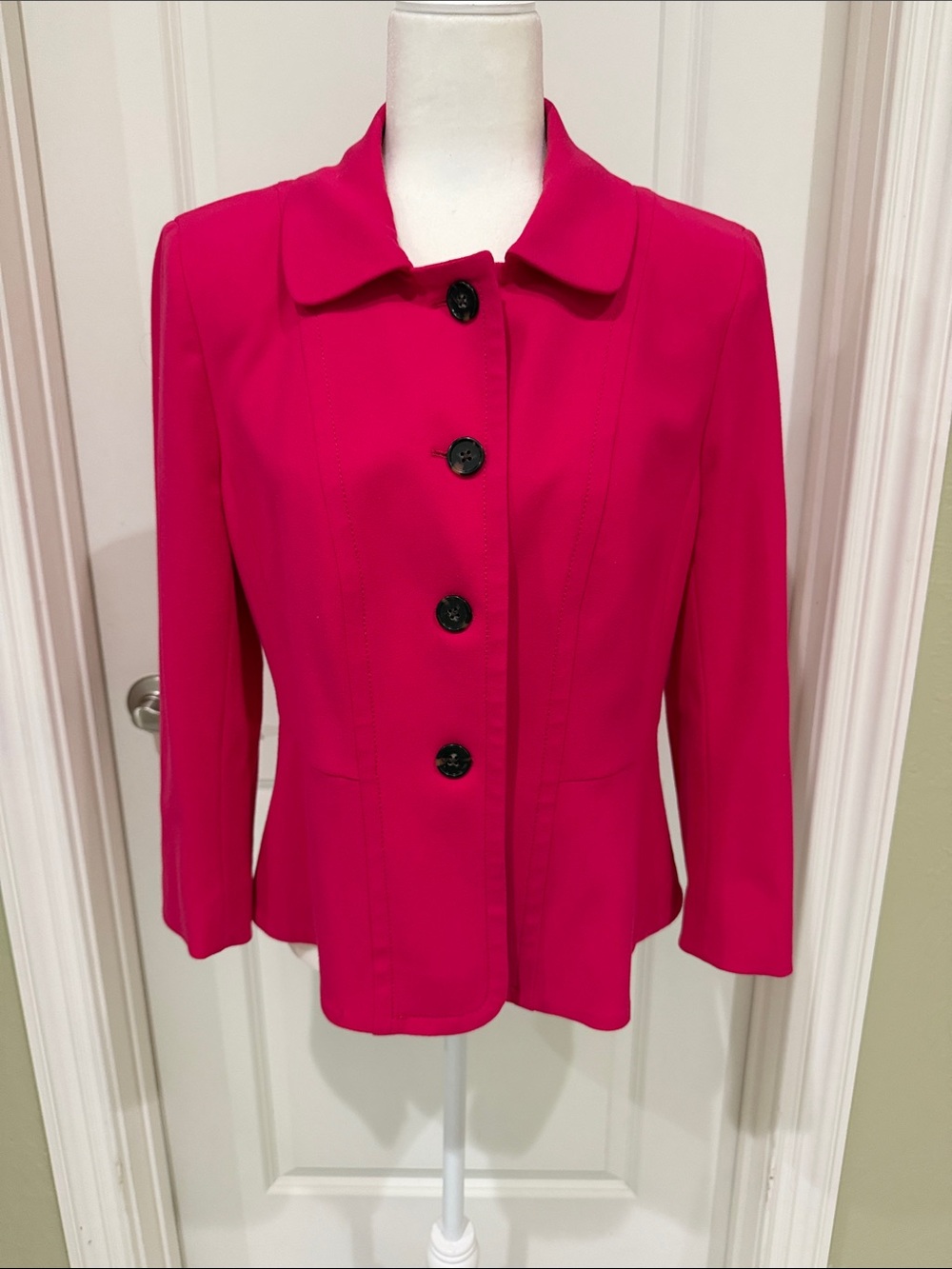 Ann Taylor Fuchsia Button-Front Tailored Blazer